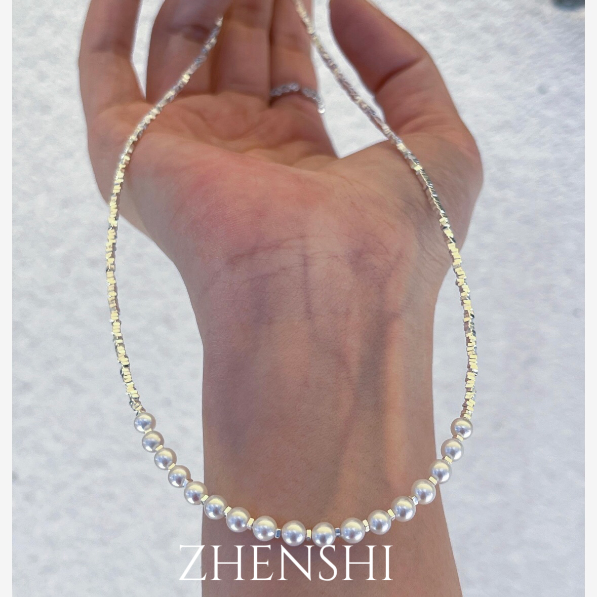 【银月】天然淡水珍珠项链纯银锁骨链女气质轻奢高级感碎银子颈链,珠宝/钻石/翡翠,颈饰,淘宝优惠券,粉丝福利购,淘宝优惠卷