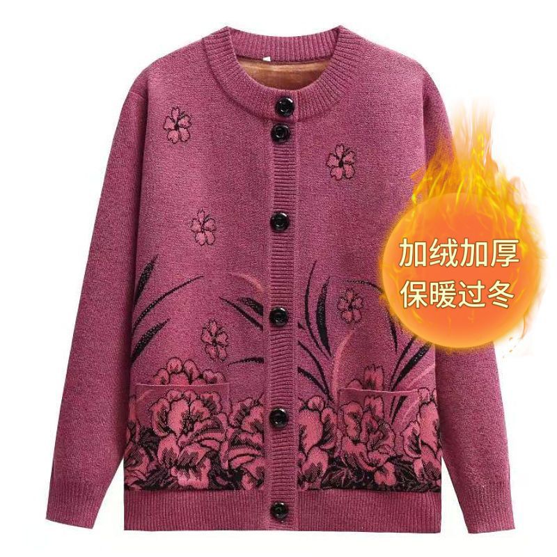 妈妈装冬装中年老年人毛衣保暖奶毛衣