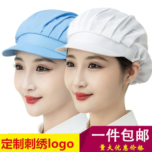 防尘防油餐饮食堂家用厨房工厂车间工作帽子食品透气网帽工作帽女