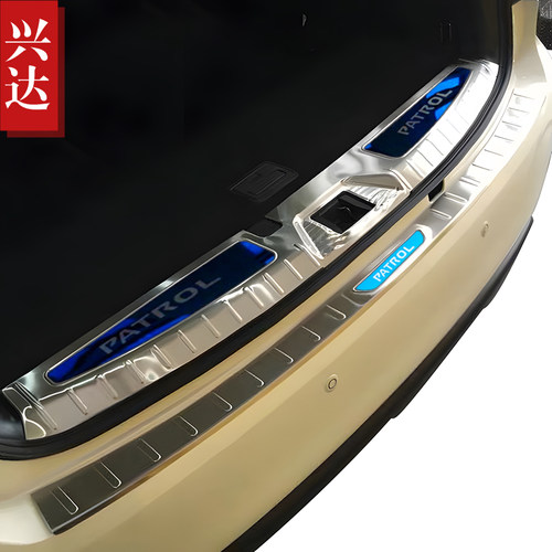 适用于2012-23款日产途乐Y62不锈钢后备箱不锈钢踏板PATROL后护板