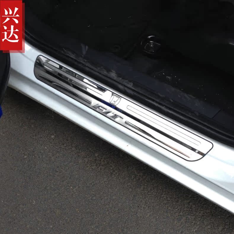 适用于2008-13款广汽本田飞度专用不锈钢装饰迎宾踏板FIT外门槛条