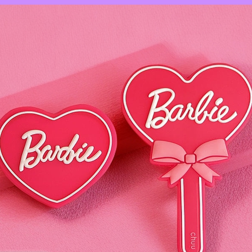 可爱芭比手柄化妆镜少女蝴蝶结