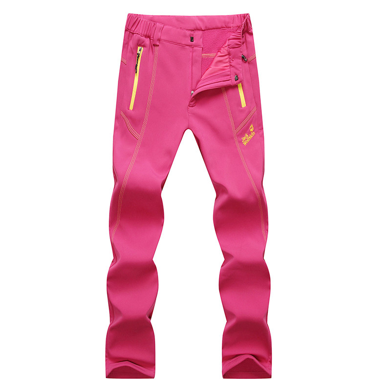 户外秋冬季加绒加厚冲锋裤男大码软壳抓绒登山裤女保暖防水直筒裤