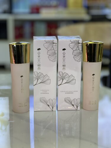 雅丽洁银杏金纯焕颜保湿乳110ml+柔肤液110ml补水保湿2件套正品
