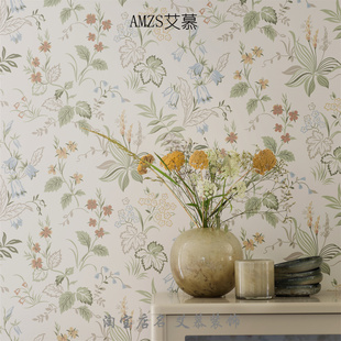 法式壁纸田园风墙纸碎花卧室壁布背景墙布无缝全屋高级感2026新款