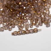 4mm火磨珠100颗 暮光彩透明浅紫 进口捷克机造珠串珠法绣发簪材料