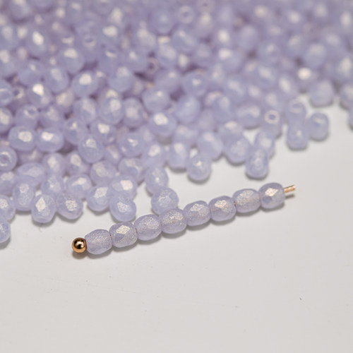 3mm火磨珠100颗金浅紫翠玉