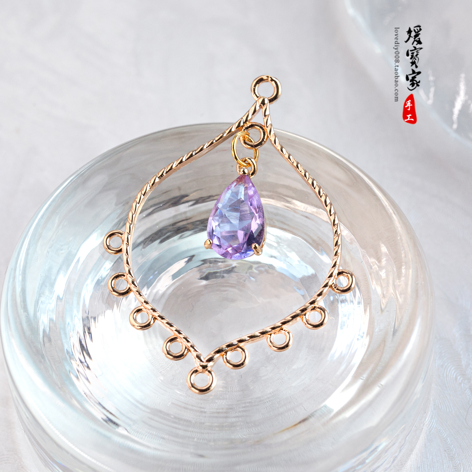1c321纯铜仿掐丝耳环项链双吊饰配件发簪发钗满包邮diy材料媛宝家