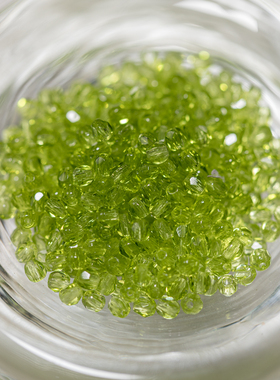 2mm火磨珠100颗 贵橄榄绿进口捷克菠萝珠串珠diy火光珠草绿色枣珠