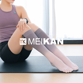 MEIKAN 瑜伽袜子女高筒袜防滑袜专业五指普拉提袜渐变miu地板袜子