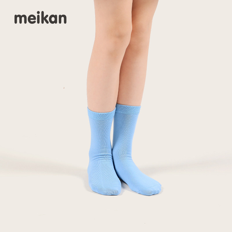 meikan美看精梳棉彩色中筒袜