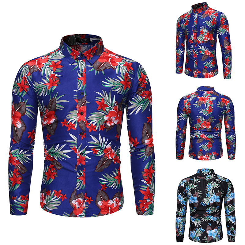 Amazon men's casual long sleeve Floral Shirt