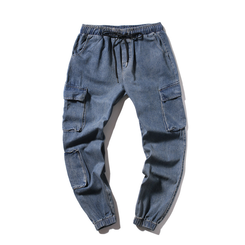 Men's jeans Multi Pocket casual wear leggings loose oversized jeans