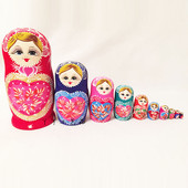10层桃心俄罗斯套娃生日礼物木制工艺品礼品玩具毕业设计 包邮