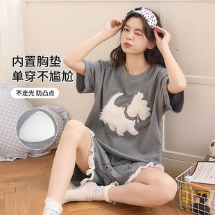 睡衣纯棉漂亮2026超火超级舒服的高品质带胸垫洋气独特别致家居服