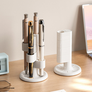 桌面旋转笔筒化妆刷眉笔收纳筒分格桌面化妆品收纳架卫生间牙刷座