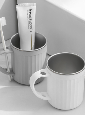 不锈钢漱口杯高颜值牙杯情侣一对洗漱杯子刷牙杯缸具家用学生宿舍