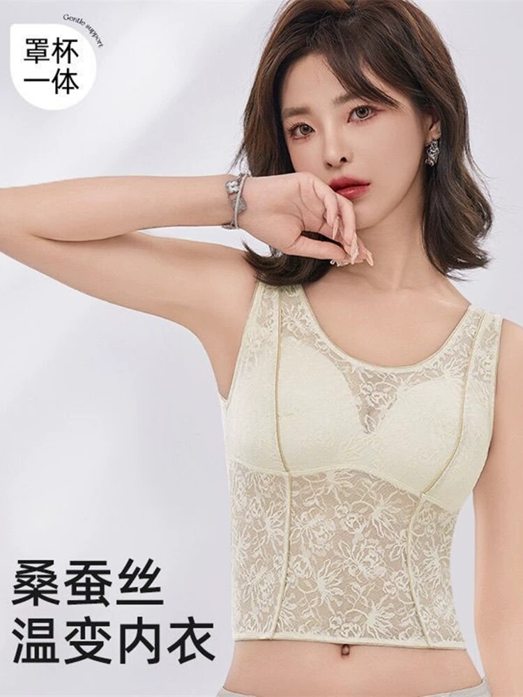 레이스 캐미솔 여성 브라 올인원 푸쉬업 노출방지 착용 외부 및 내부 보텀 셔츠 섹시미 아름다운 뒷모습 속옷