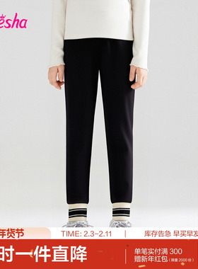 【370g拉绒】笛莎官方旗舰童装女童加绒打底裤儿童罗纹脚口裤子