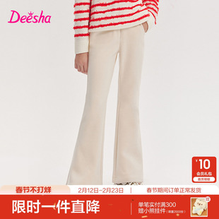 女童加绒喇叭裤 保暖长裤 秋冬季 女孩儿童时尚 新款 笛莎官方旗舰童装