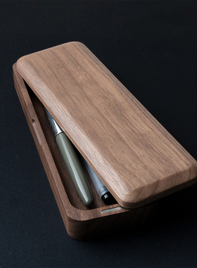 铅笔盒木质木制实木桌面收纳定制刻字商务高级感日式文具盒钢笔盒