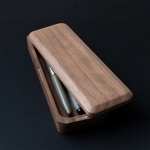 铅笔盒木质木制实木桌面收纳定制刻字商务高级感日式文具盒钢笔盒