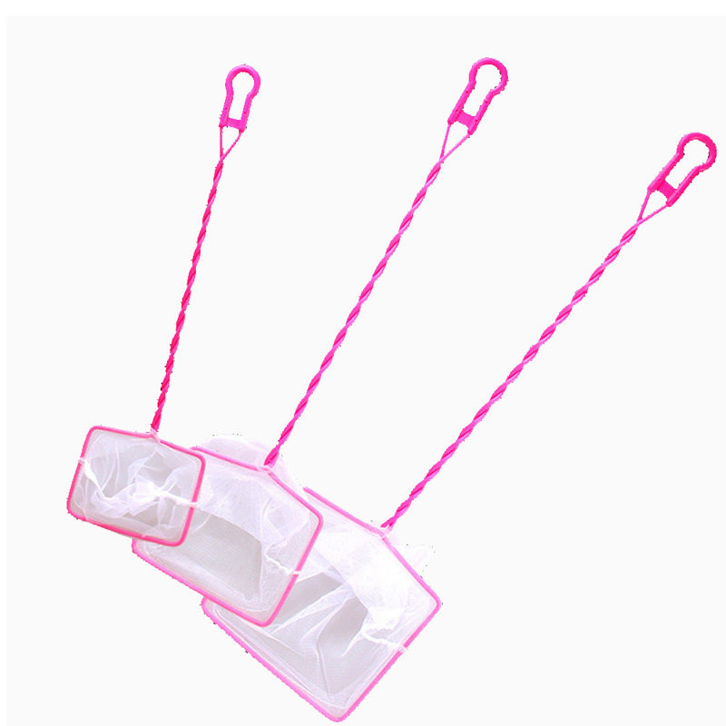 厂家直营水族箱配件鱼缸鱼捞网圆方形鱼捞水族箱抄网捞网红色二线