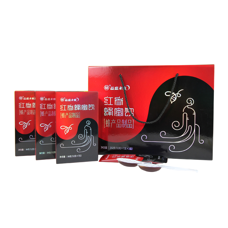 益盛永泰 蜂产品制品红参蜂蜜饮礼盒12克*7支*3盒