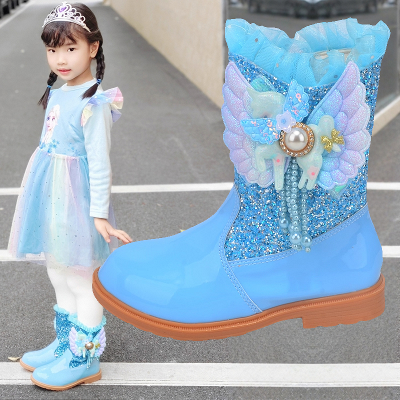 女童短靴加棉保暖新款洋气公主靴