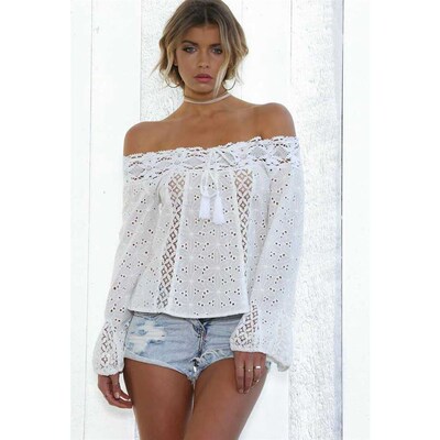summer women tassel lace stitching t-shirt ladies coat 上衣