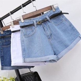 women loose denim shorts girls summer high waist short jeans