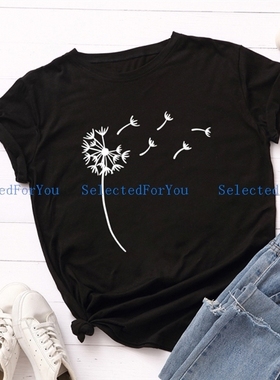 女纯棉T恤Women Loose Cotton T-shirt Ladies Cute BigSize tops