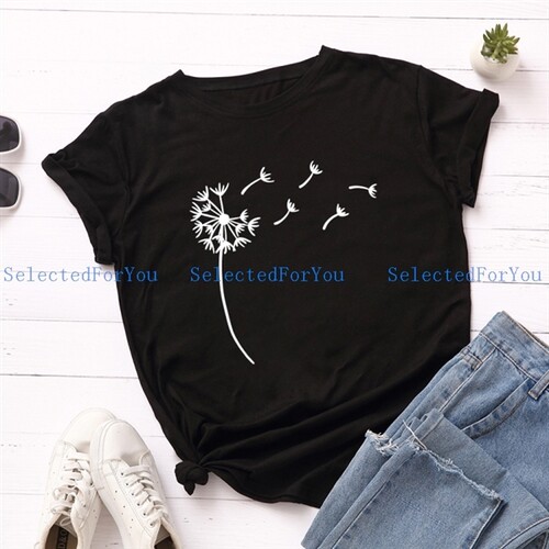 女纯棉T恤Women Loose Cotton T-shirt Ladies Cute BigSize tops