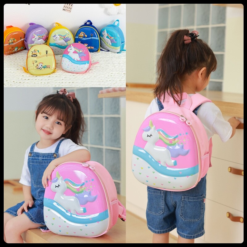 新款超萌卡通儿童书包韩版时尚可爱EVA独角兽蛋壳幼儿园双肩背包