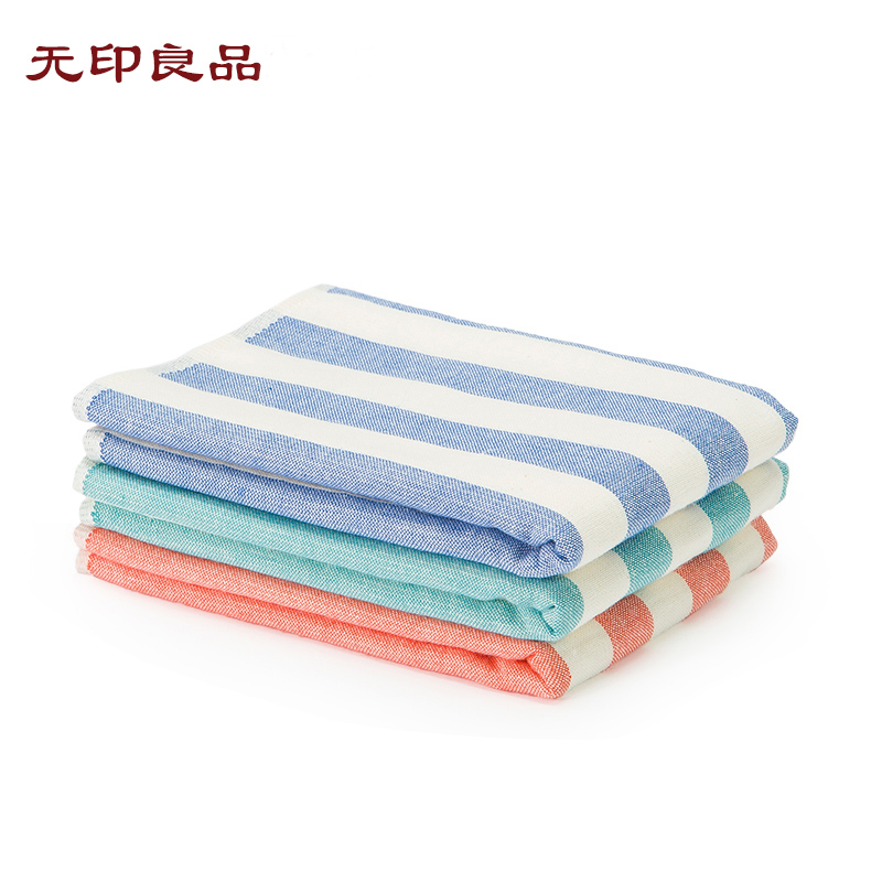 无印良品全棉吸水条纹方形小手帕