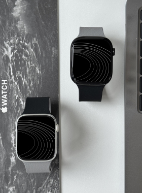 拼色荔枝纹磁吸表带适用苹果iwatch23456789S10手表腕带apple表带