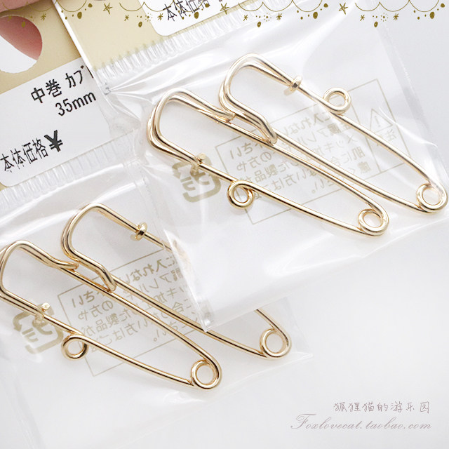 合金镀色一扣单圈胸针手工饰品图片
