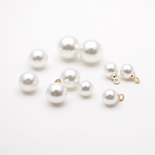 仿珍珠树脂圆珠挂坠日本Partsclub项链耳饰diy手工饰品配件