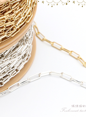 k378宽3.8mm散链日本贵和KIWA配件项链手链耳饰材料DIY铜镀金银色