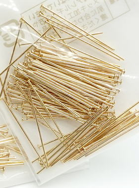 日本贵和制作所配件T针平头针铜镀金色多型号KIWA手工辅料DIY饰品