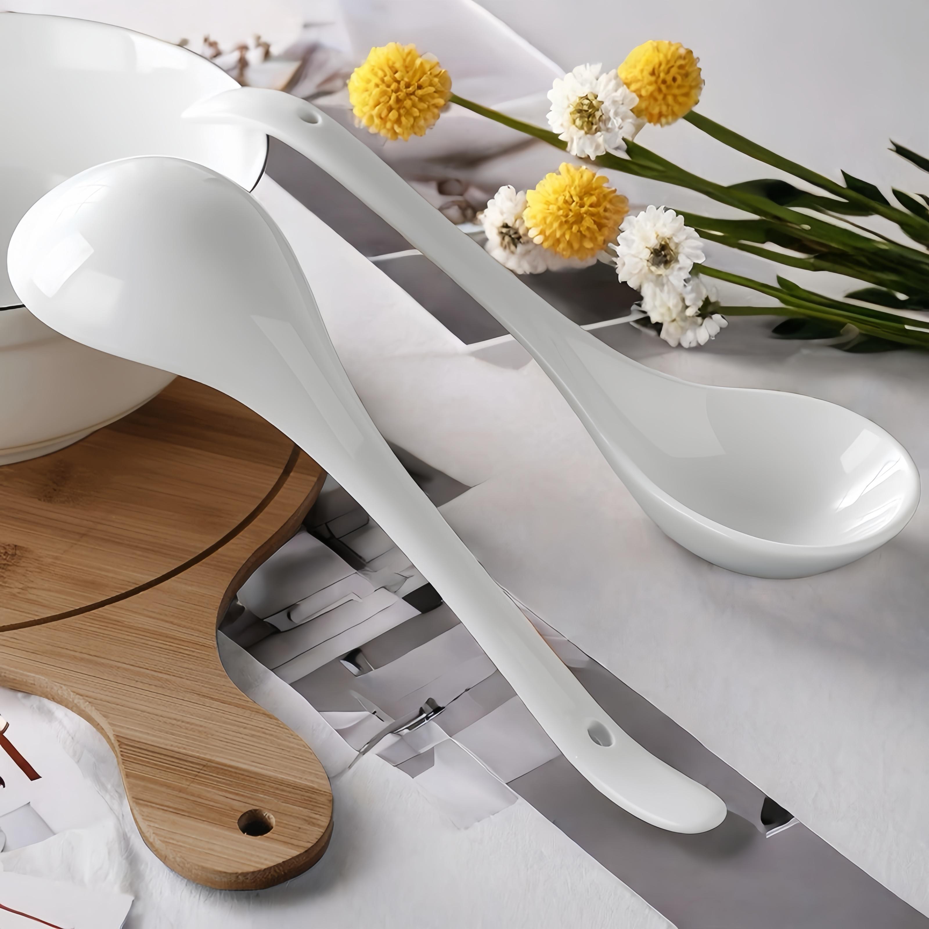 陶瓷汤勺特大号纯白健康大容量