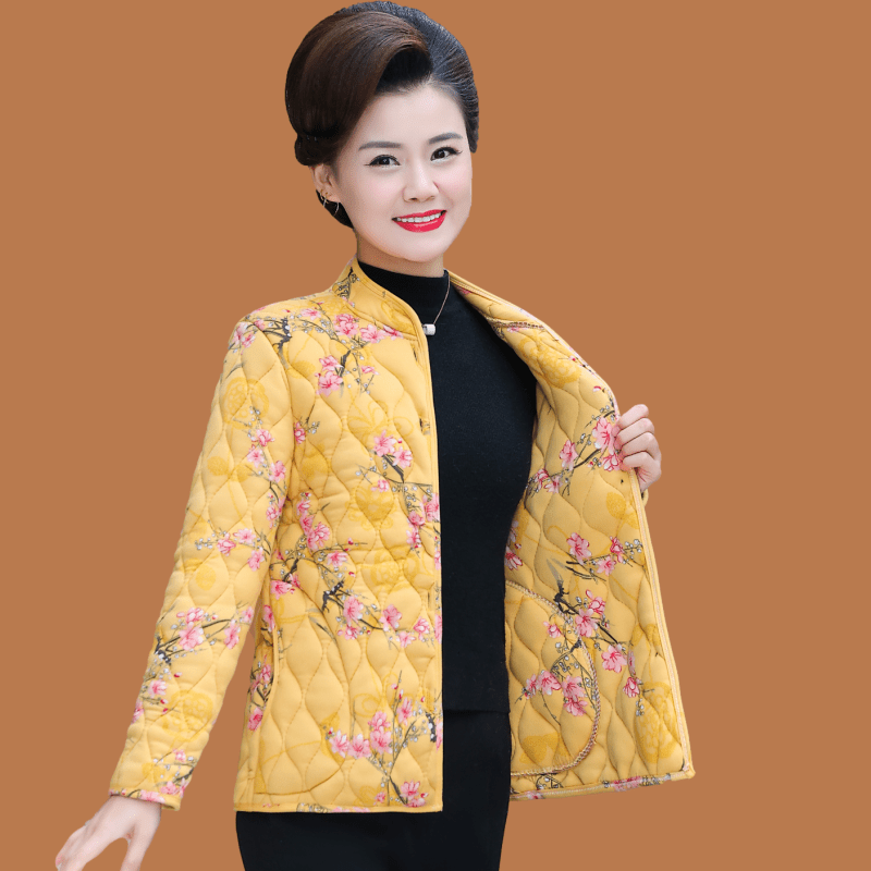 妈妈春装棉袄保暖夹棉棉衣薄款40到50岁中年女士春秋款复古小棉衣