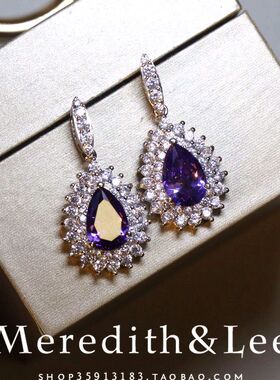 Meredith&Lee 简约经典水滴紫色优雅浪漫精致轻奢质感晚宴耳环