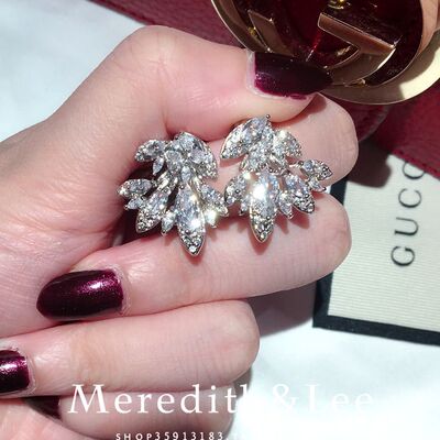 meredithlee珠宝花戴树叶锆石