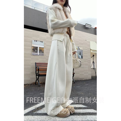 加绒加厚66699高级感休闲裤2025年冬季新款纯色百搭保暖运动卫裤