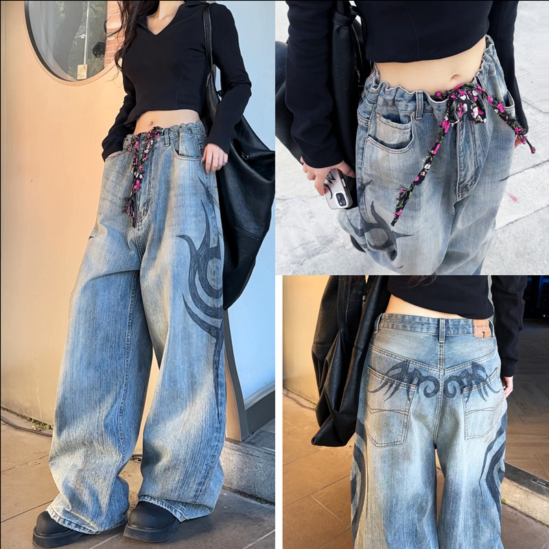 （现货）20360巴家重工做旧水洗牛仔裤手绘复古调性牛仔裤2025年