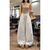 保暖宽松弯刀休闲裤 现货59993菱形格气球裤 新款 2025年冬季 棉裤