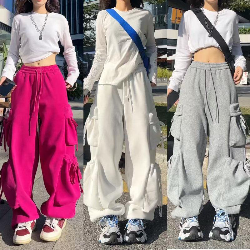 自由派直筒裤加厚休闲松紧腰长裤