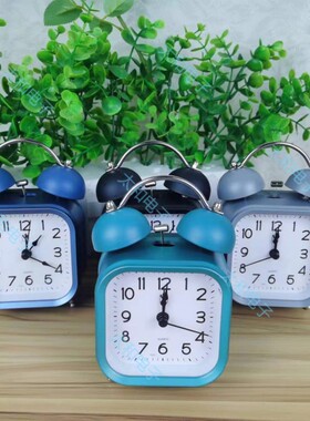 闹钟静音扫码打铃小闹钟带夜光灯小时钟起床神器强力叫醒学生桌面