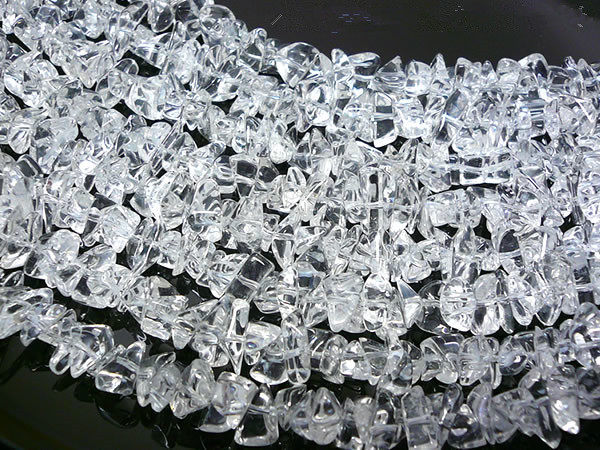 7A天然白水晶碎石有孔 天然水晶手链项链 半成品diy饰品通透体